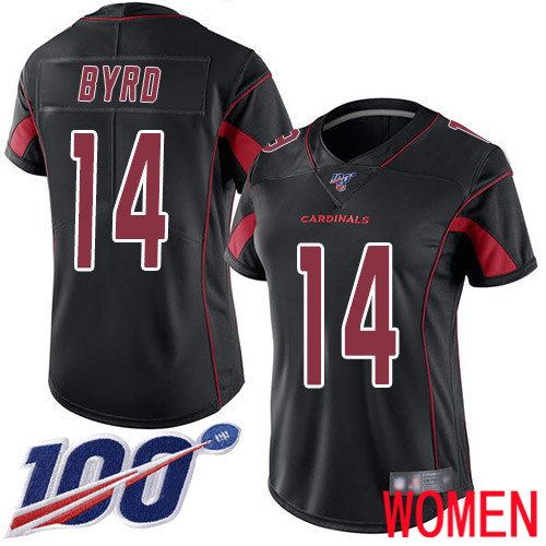Arizona Cardinals Limited Black Women Damiere Byrd Jersey NFL Football 14 100th Season Rush Vapor Untouchable